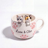 Mug en céramique fait main personnalisé avec la figurine de votre animal