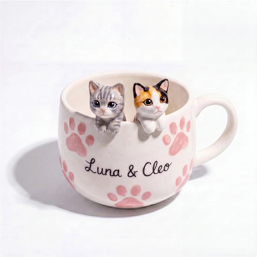 Mug en céramique fait main personnalisé avec la figurine de votre animal