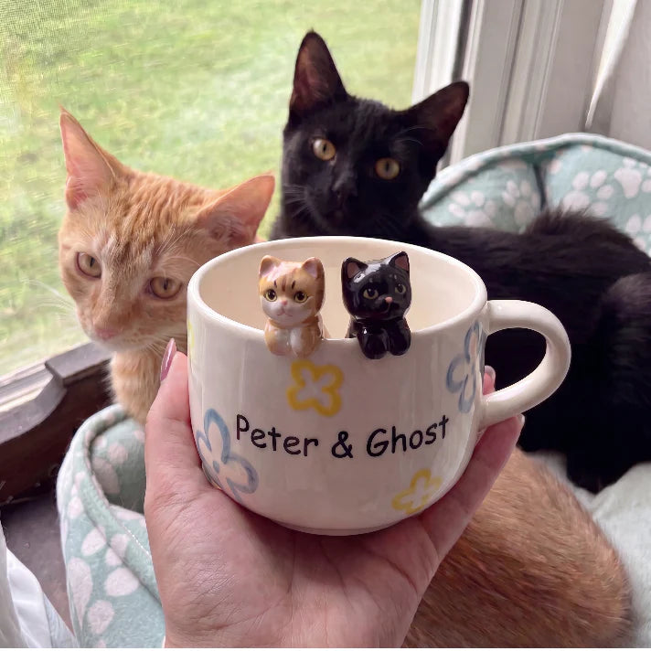 Mug en céramique fait main personnalisé avec la figurine de votre animal
