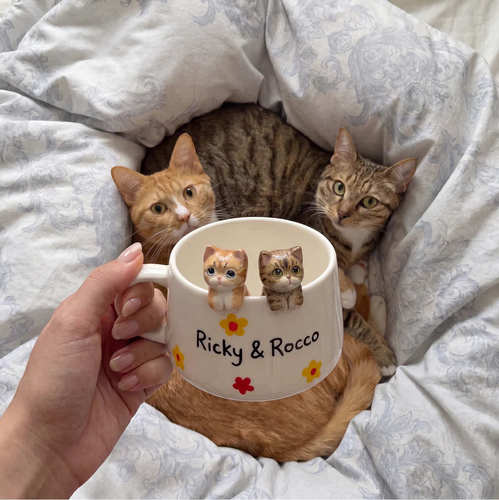 Mug en céramique fait main personnalisé avec la figurine de votre animal