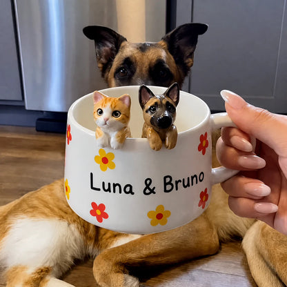 Mug en céramique fait main personnalisé avec la figurine de votre animal